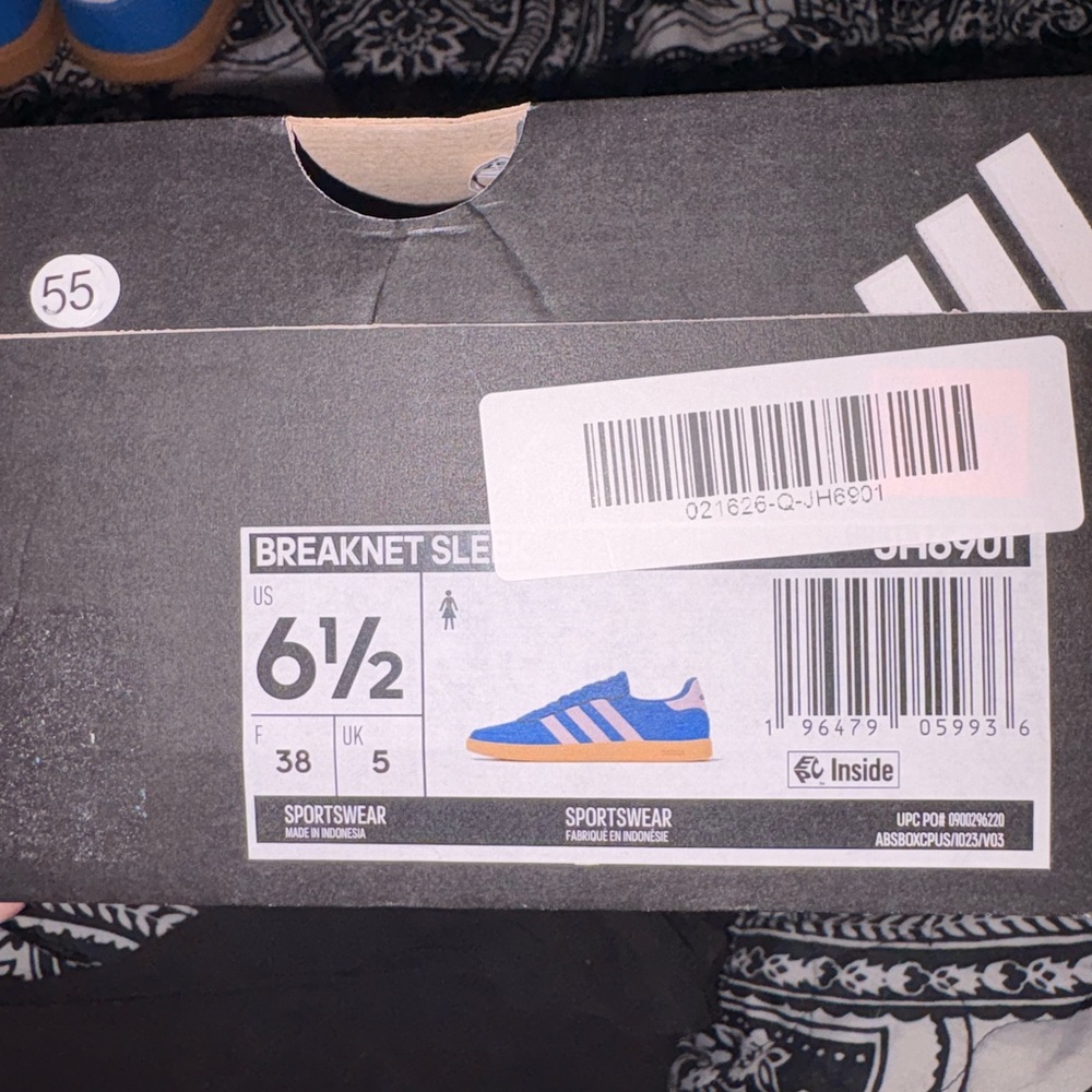 Adidas Breaknet Sleek NIB Blue & Pink Athletic Sneakers with Gum Sole 6.5 Women - Picture 11 of 15